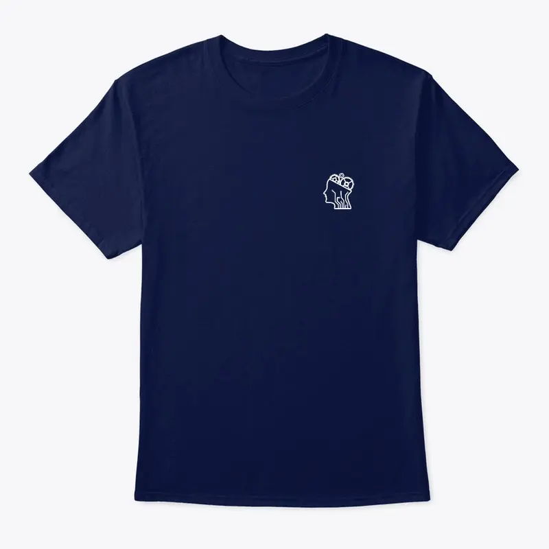 Blue tee small white logo